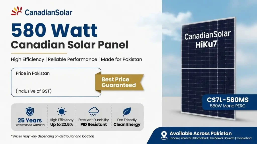 580 Watt Canadian Solar Panel Price in Pakistan