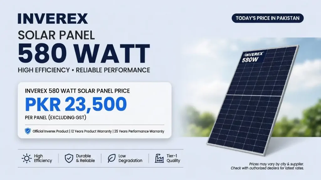 Inverex Solar Panel 580 Watt price in Pakistan today