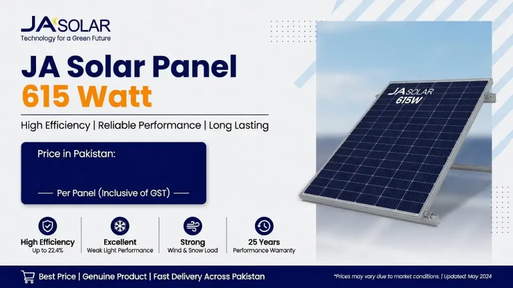 JA Solar Panel 615 Watt Price in Pakistan