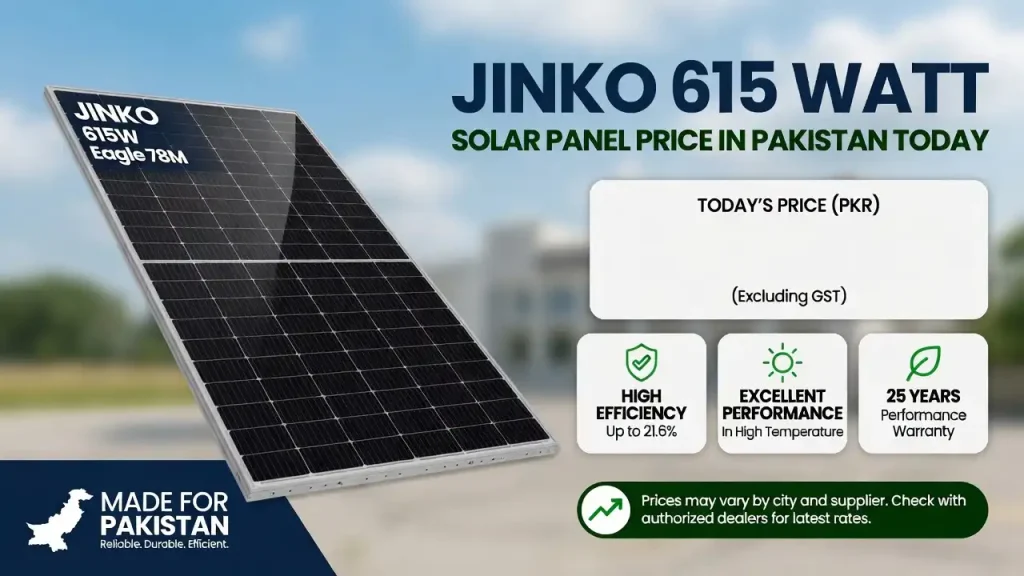 Jinko 615 Watt Solar Panel Price in Pakistan