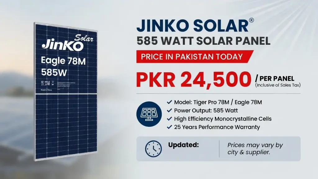 Jinko Solar panel price in Pakistan 585 watt
