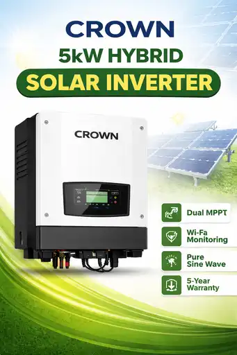 Crown 5kW hybrid solar inverter best seller in Pakistan