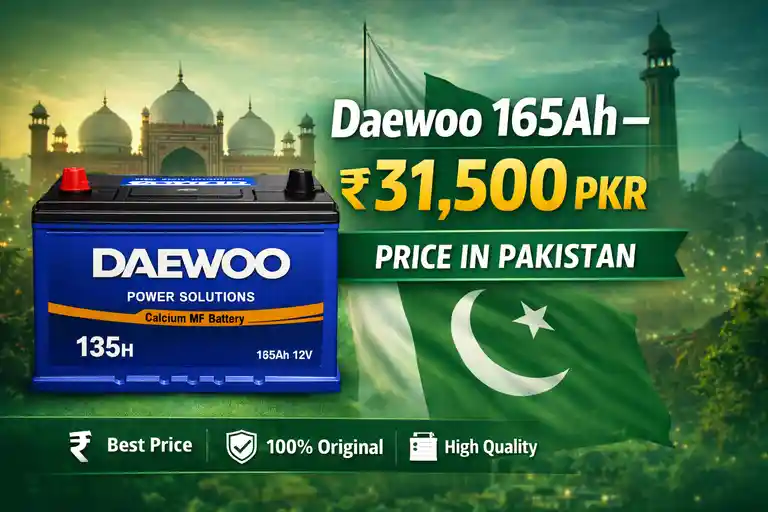 Daewoo 165Ah battery price in Pakistan