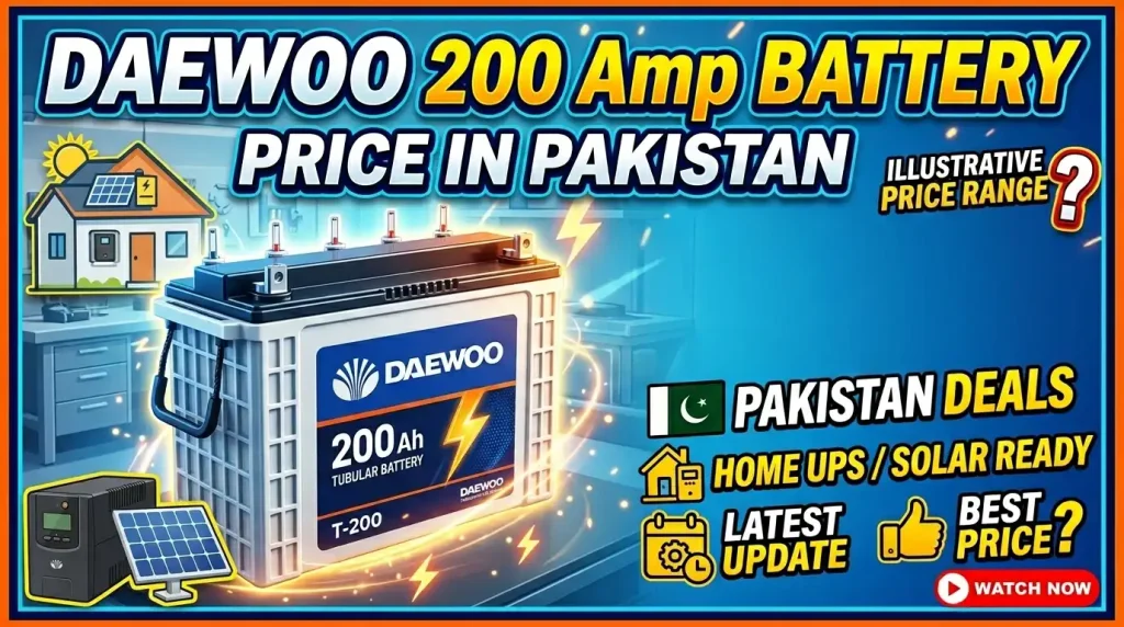 daewoo battery 200 amp price in Pakistan