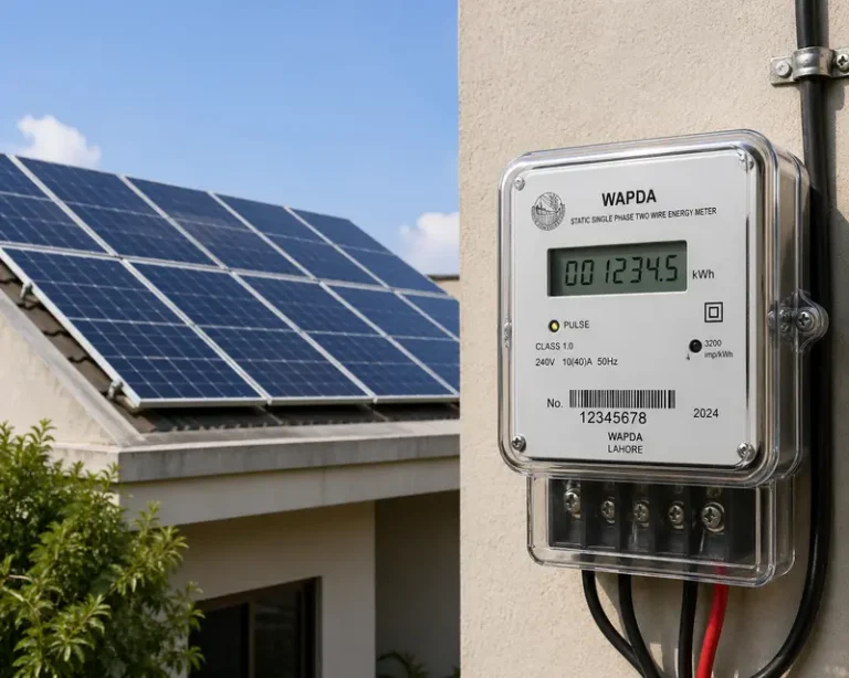 solar panels + WAPDA meter