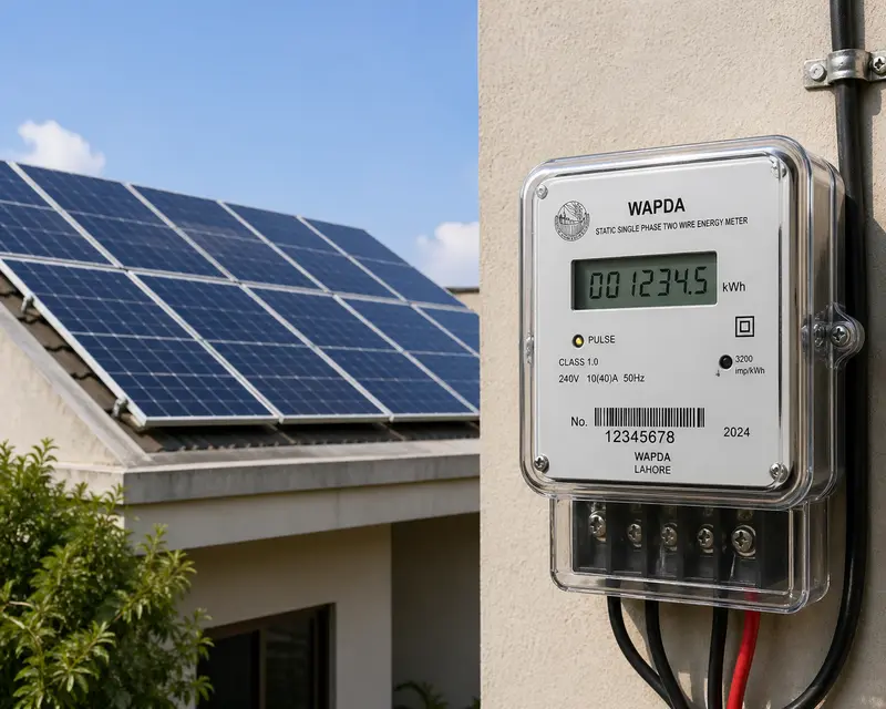 solar panels + WAPDA meter